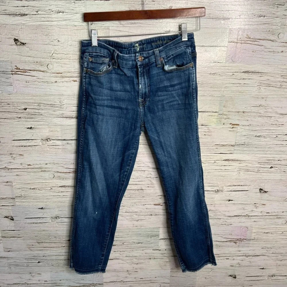 7 for all mankind ankle straight jeans size 28